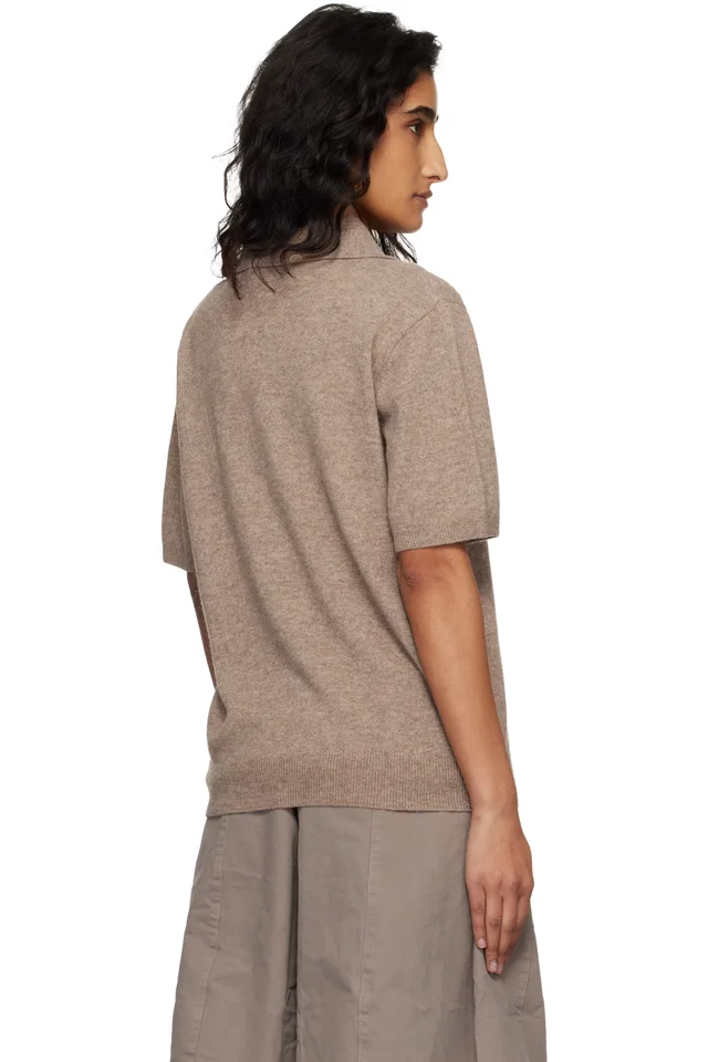 Entire Studios Beige Short Sleeve Knit Polo, photo 3 of 4 from SSENSE