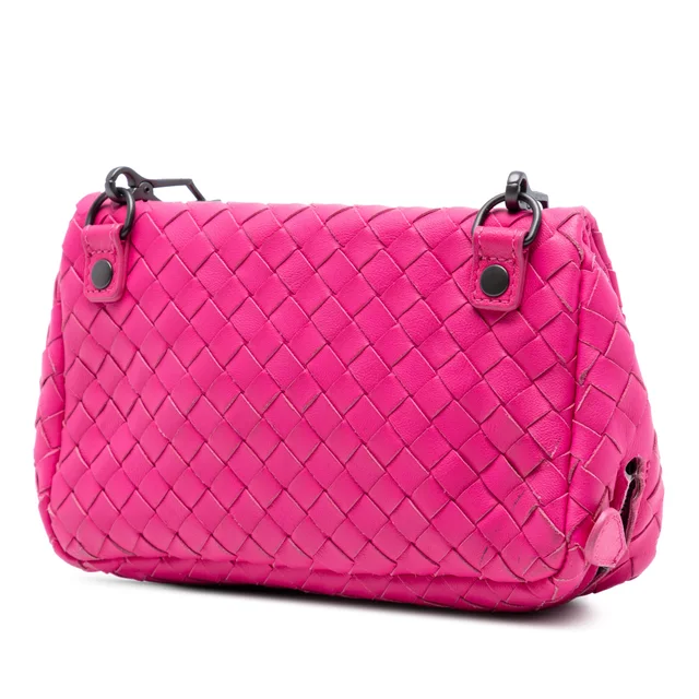 Pink Bottega Veneta Mini Nappa Intrecciato Expandable Chain Flap Crossbody in Pink Nappa leather from Designer Revival, photo 2 of 2