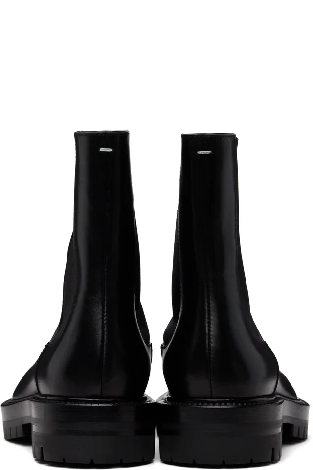 Maison Margiela Black Tabi County Chelsea Boots, photo 2 of 5 from SSENSE