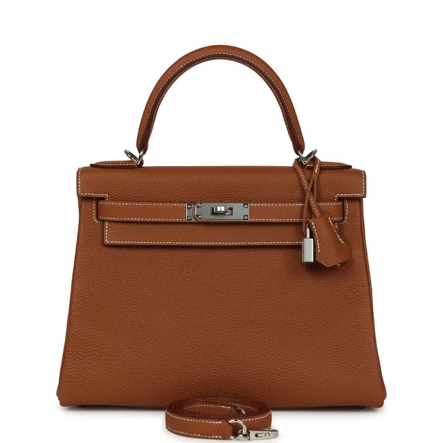 Hermès Kelly Retourne 28 Gold Togo Palladium Hardware in Gold Togo leather from Madison Avenue Couture