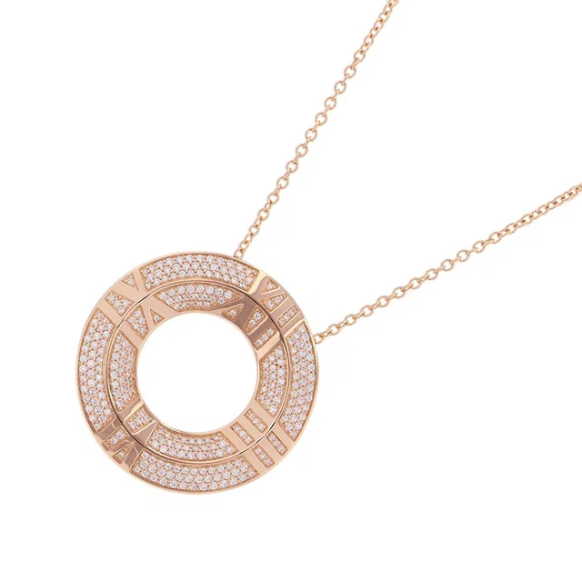 Tiffany & Co. Atlas X Closed Circle Necklace 18K Pink Gold in Pink from GALLERY RARE