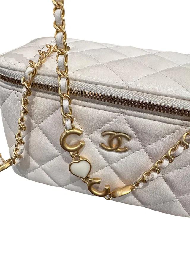 Chanel Long White Vanity Bag in White from Luxury Promise
