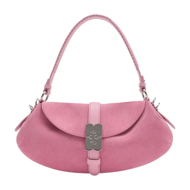 GANNI B Kat Shoulder Bag — Pink Synthetic in Pink Crocodile from HEWI