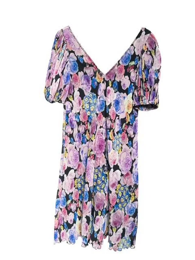 GANNI Knee-length Floral Dress BNWT Multicolour Size: 6 in Multi-coloured Polyester from Oxfam Online Shop