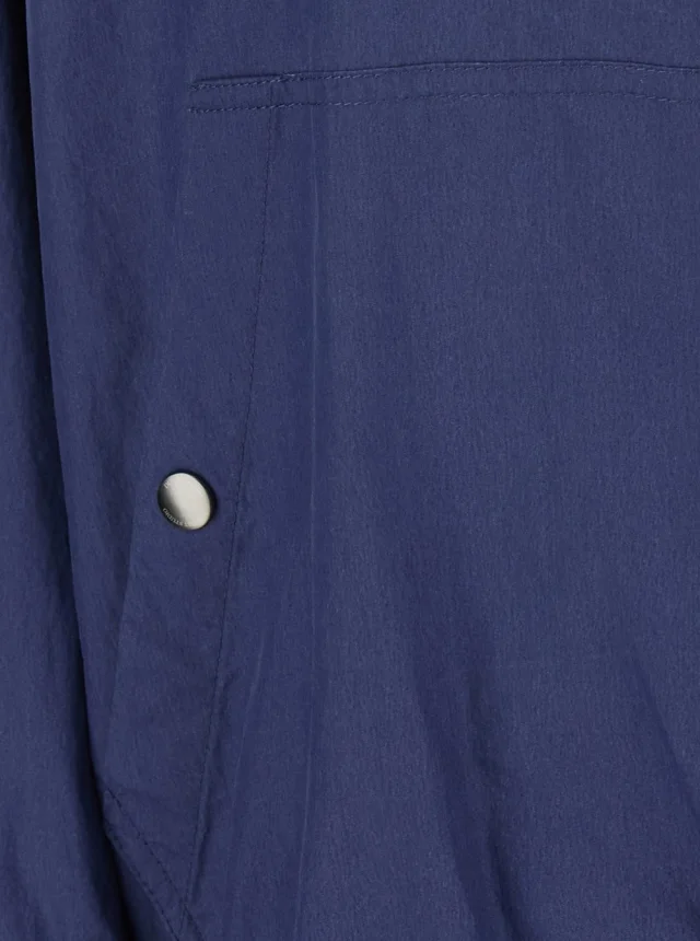 DUNST Blue Jacket with Front Zip Closure and Fixed Hood in Cotton Blend for Women in Blue 75% Cotton 25% Polyester, photo 5 of 6 from Gaudenzi Boutique