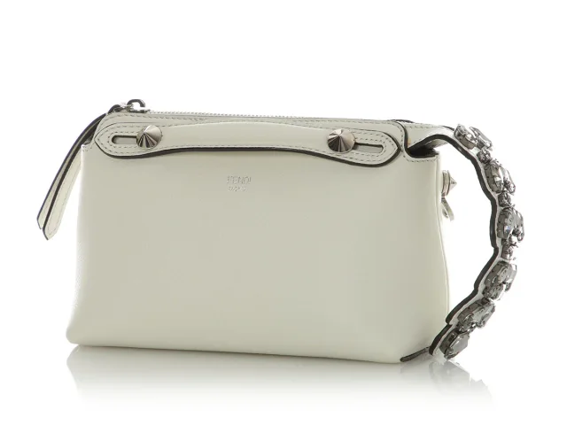 Fendi Mini White Ice Crystal By The Way Bag in White Leather from Ann's Fabulous Finds, photo 2 of 9