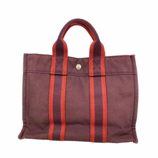 Hermès Tote Bag Fourre Tout PM Canvas Brown Silver in Brown Canvas from The Reluxe