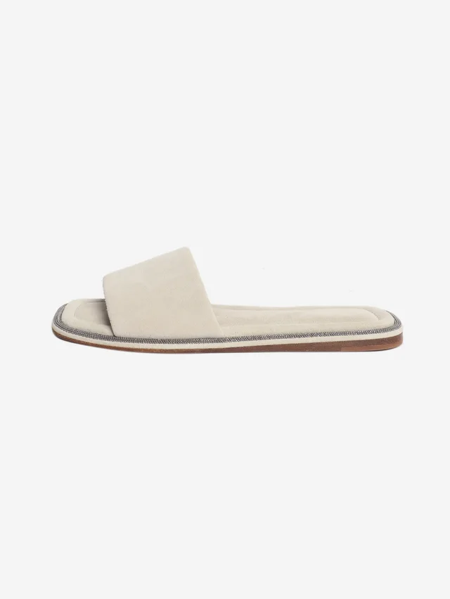 Brunello Cucinelli Neutral suede sandals - size EU 37 in Suede from Sign of the Times