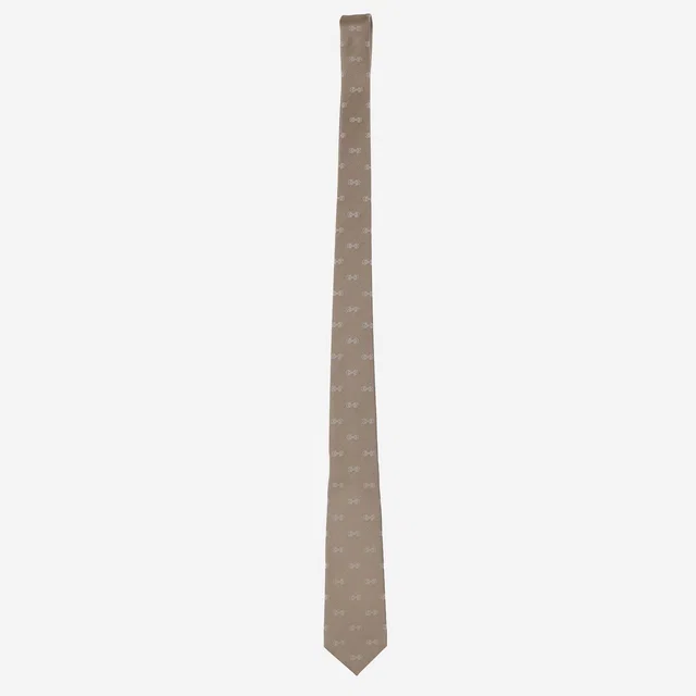 Gucci Silk Morsetto Print Necktie — Beige Neckties in Beige Silk from HEWI