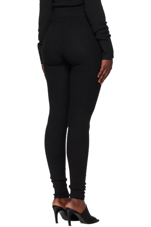 Fear of God ESSENTIALS Black Holiday Waffle Leggings, photo 3 of 4 from SSENSE