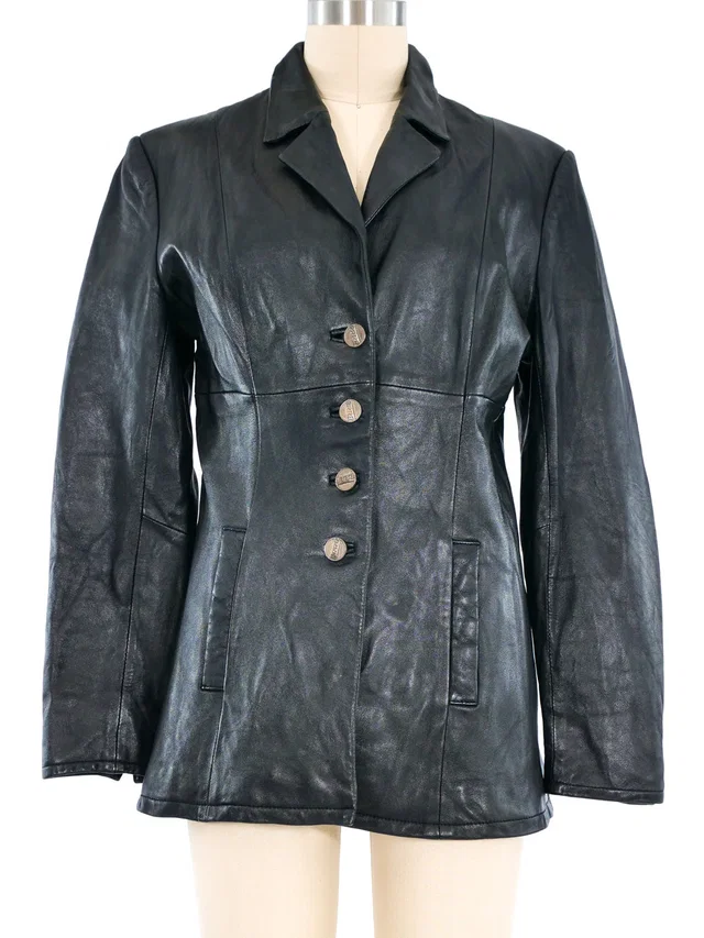 Versace Leather Jacket in Leather from Arcade Vintage