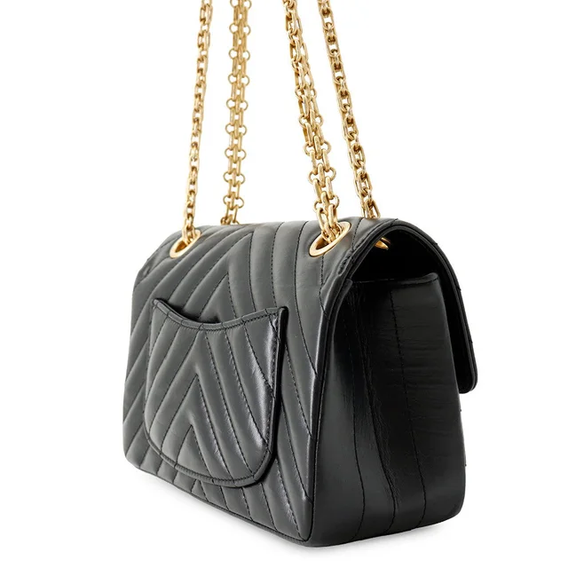 Chanel 2.55 ChainShoulder Bag BlackAS0874 Aged Calf Leather Size Mini in Calfskin from GALLERY RARE, photo 2 of 2