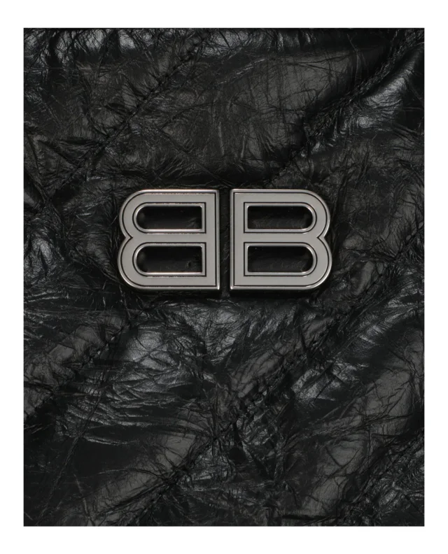 Balenciaga Crush Quilted Medium Tote in black, photo 3 of 6 from ShopSimon