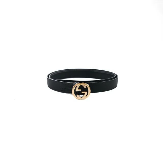 Gucci GG Interlocking Belt Black Size 100 in Black Leather from The Purse Affair