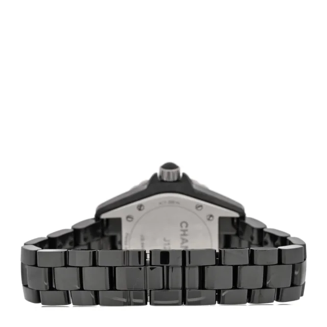Chanel Stainless Steel Ceramic Diamond 33mm J12 Quartz Watch Black in Black Ceramic from FASHIONPHILE, photo 3 of 5