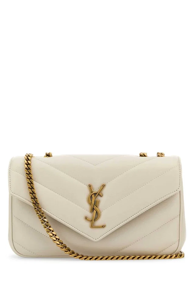 Saint Laurent Loulou Shoulder Bag — Beige in Beige Lambskin from HEWI
