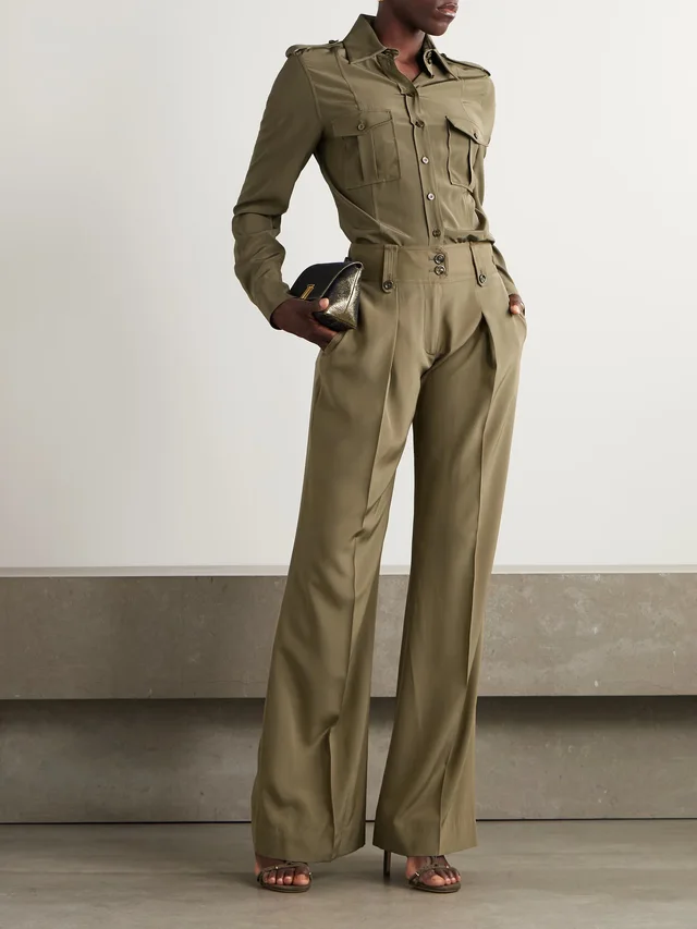 TOM FORD Silk crepe de chine shirt in Green, photo 2 of 2 from NET-A-PORTER (Canada)