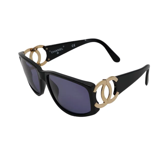 Chanel Vintage Cocomark Sunglasses Black Eyewear in Black from Luxury Promise