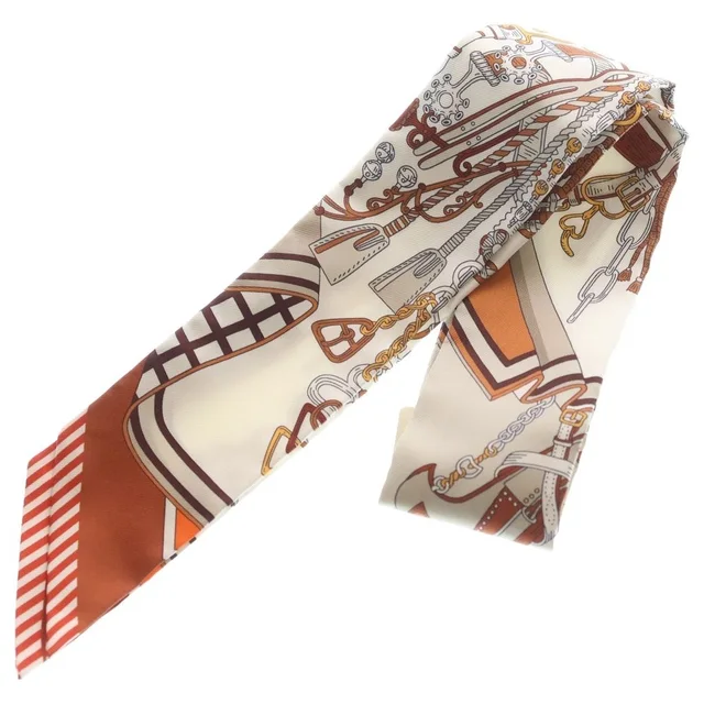 Hermès Twilly Bouquets Sellier Saddlemaker's Bouquet Halzan Silk Scarf in Silk from The Reluxe
