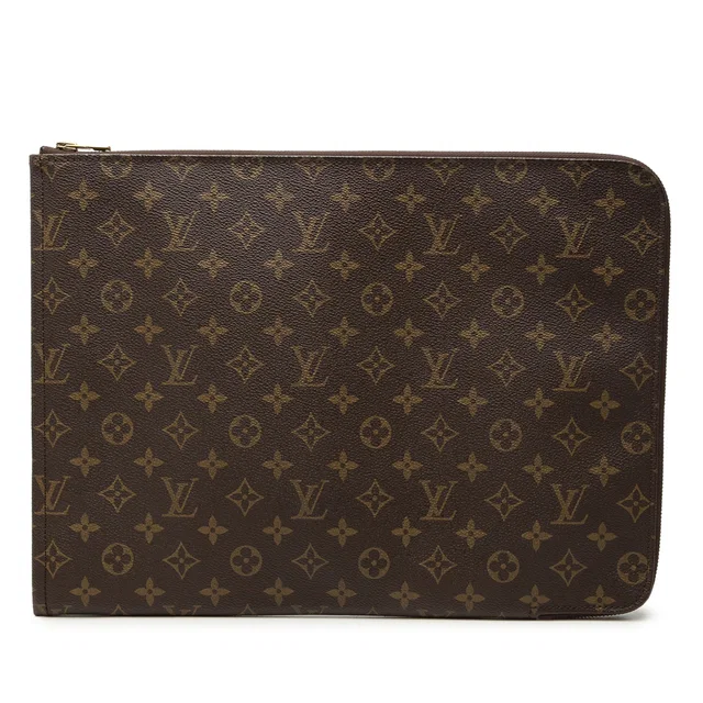 Brown Louis Vuitton Monogram Poche Documents Portfolio Business Bag in Brown Coated canvas from Designer Revival