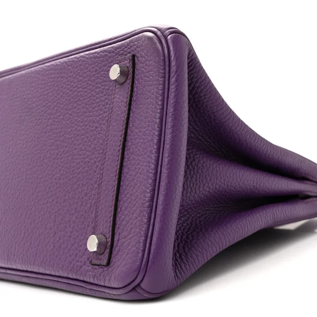 Hermès Taurillon Clemence Birkin 30 Ultraviolet in Clemence leather from FASHIONPHILE, photo 10 of 14