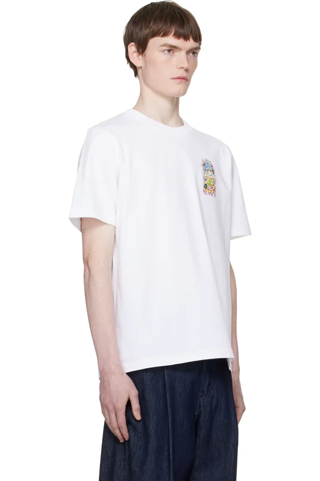 Casablanca White Tennis Landscape Short Sleeve T‑shirt, photo 2 of 4 from SSENSE