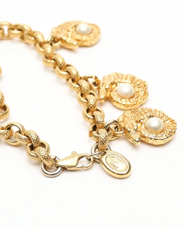 Celine Vintage Crocodile Pendant Bracelet in Crocodile from A Retro Tale, photo 3 of 3