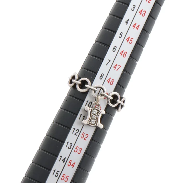 Celine SV925 rhinestone macaroon chain ring #49 silver from VINTAGE QOO TOKYO, photo 5 of 7