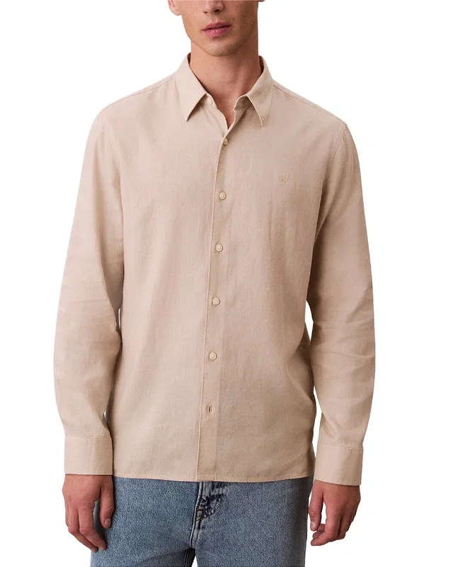 Calvin Klein Classic Linen-Blend Shirt, image 1 of 1 from Rue La La