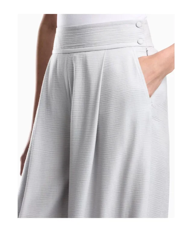Emporio Armani Palazzo pants in textured bark-effect fabric Signature Capsule, photo 4 of 4 from SENSER