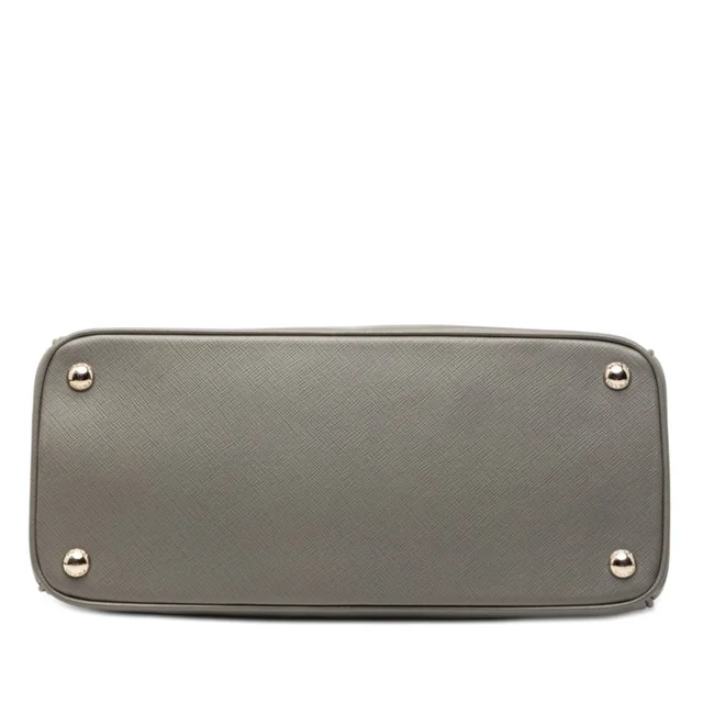Grey Prada Medium Saffiano Lux Galleria Double Zip Satchel in Grey Saffiano leather from Designer Revival, photo 2 of 2