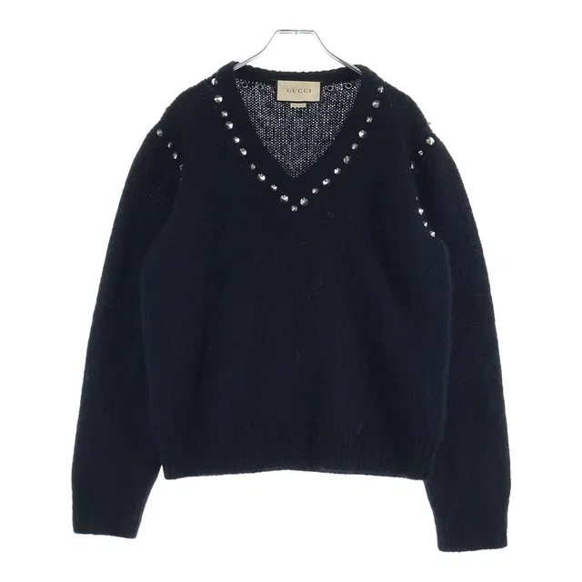 Gucci Studded Mohair Sweater Black in Black from The Reluxe