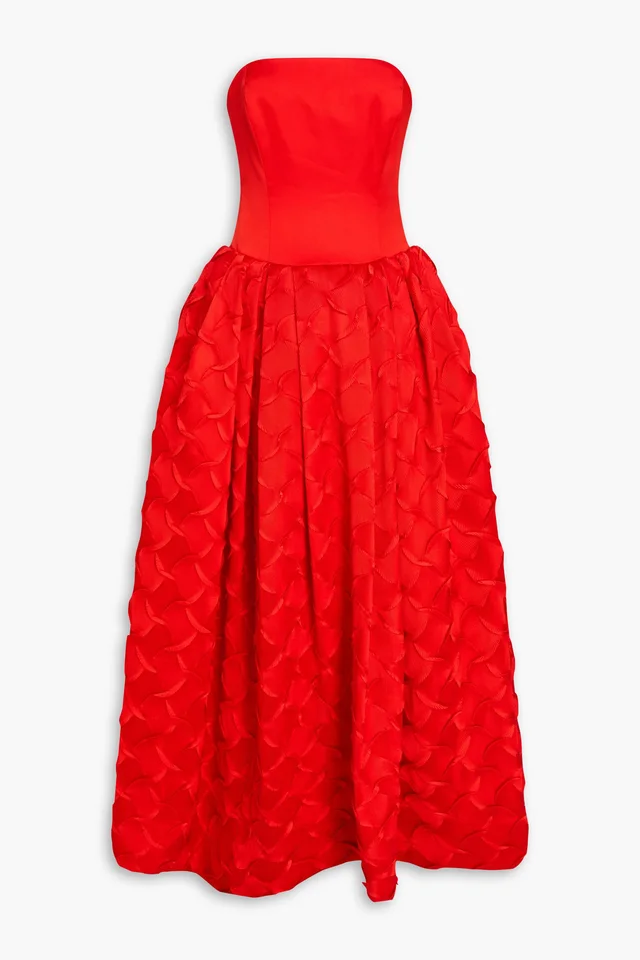 Simkhai Azriel strapless plissé-satin gown from THE OUTNET, photo 1 of 1
