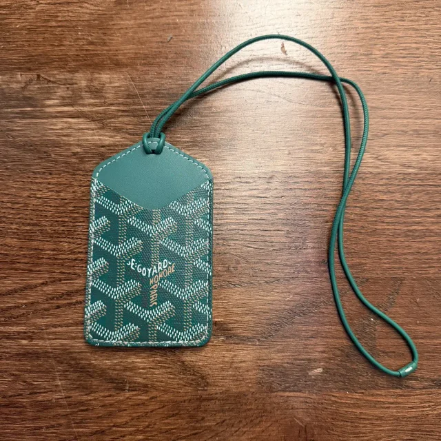 Goyard Goyardine Luggage Tag Bag Charm Green in green from Grailed