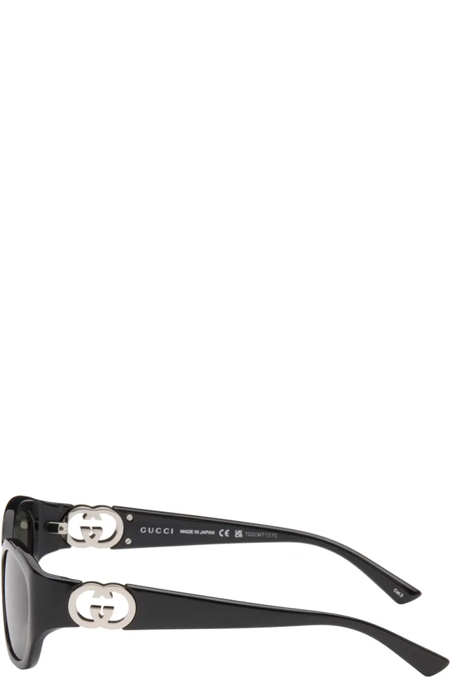 Gucci Black Hailey Round Sunglasses, photo 3 of 4 from SSENSE