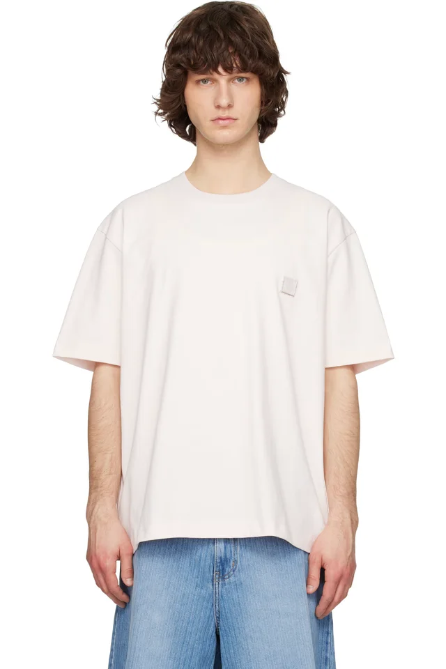 Solid Homme Pink Solid Tweed Back Logo Short Sleeve T-shirt, image 1 of 1 from SSENSE