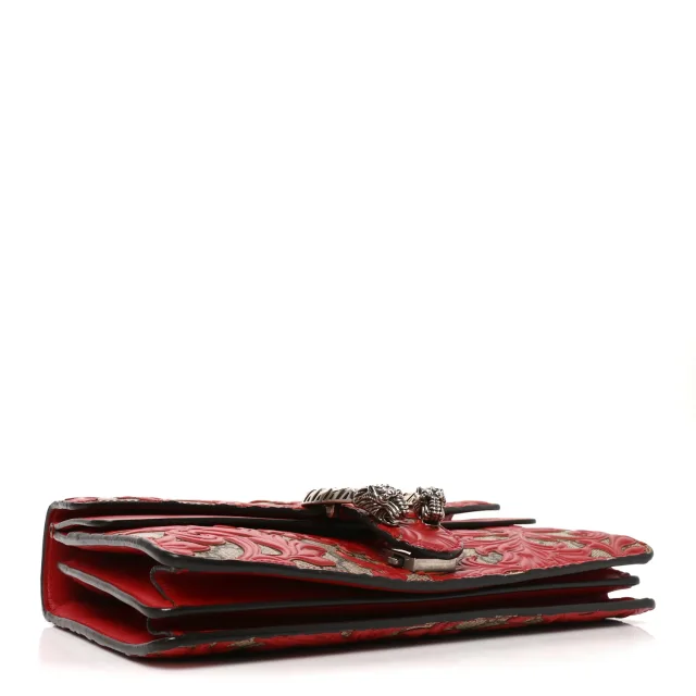 Gucci GG Supreme Monogram Arabesque Dionysus Shoulder Bag Hibiscus Red in Red Suede from FASHIONPHILE, photo 4 of 12