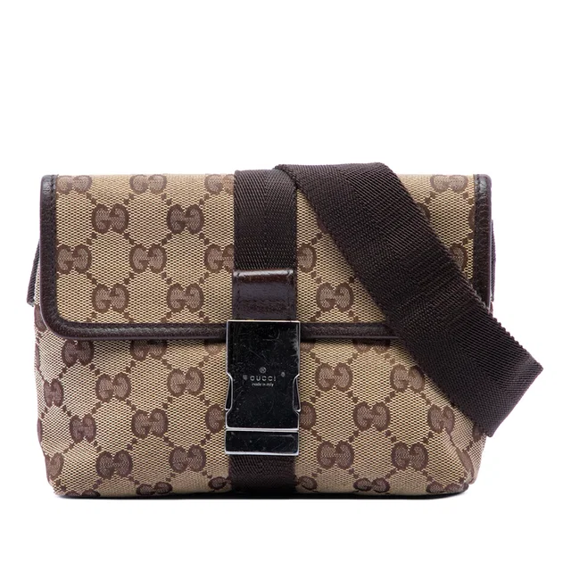 Beige Gucci GG Canvas Belt Bag in Beige Canvas from Designer Revival