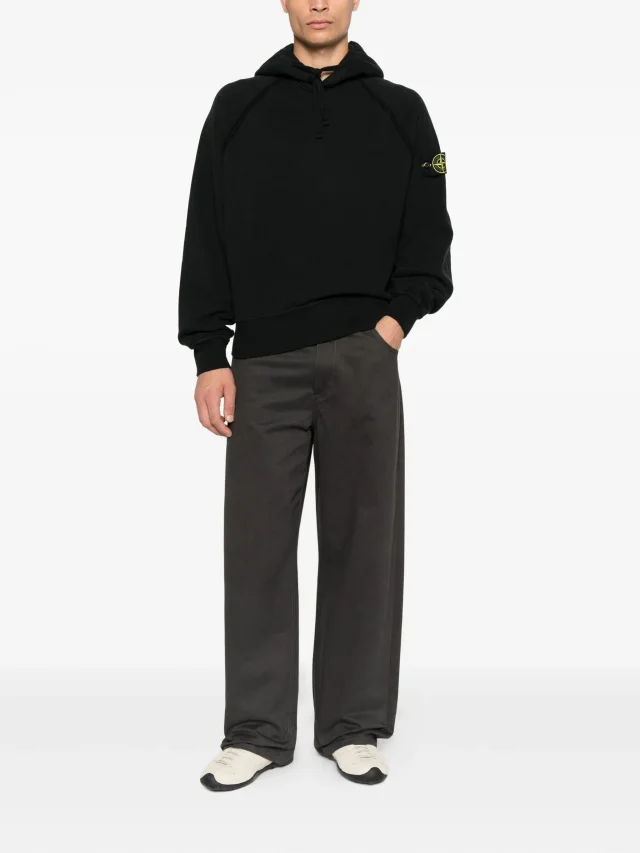 Stone Island logo-patch pouch-pocket hoodie, photo 2 of 2 from FARFETCH