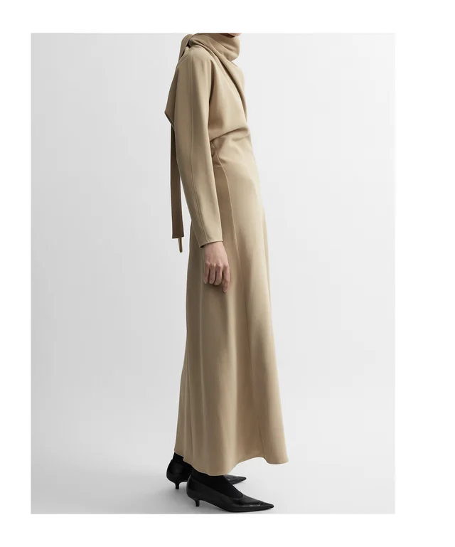 Totême Scarf-Neck Long Sleeved Maxi Dress, photo 3 of 6 from SENSER