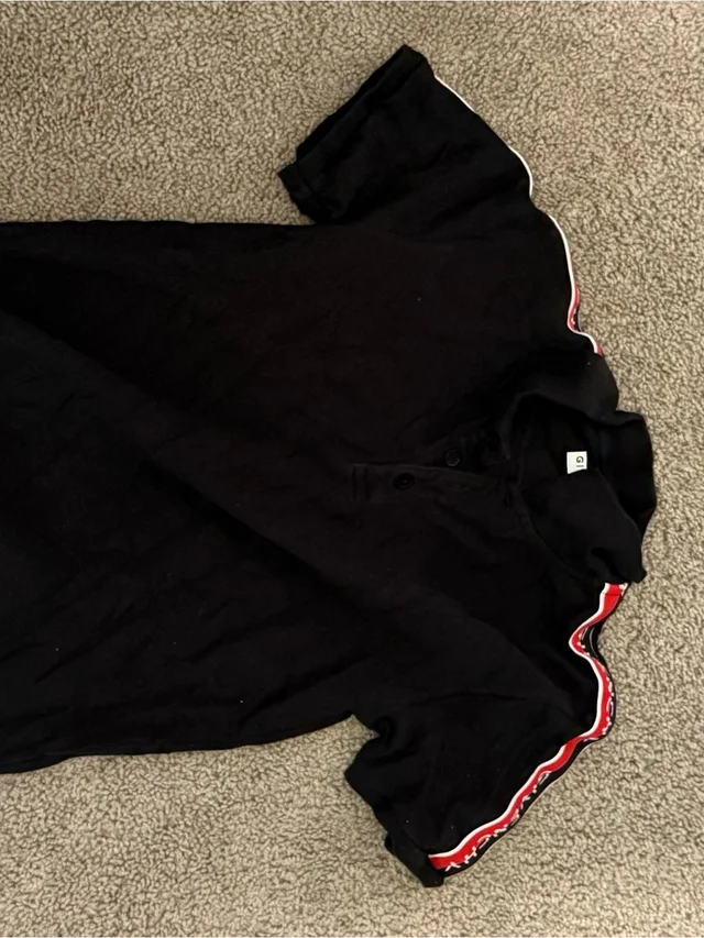 Givenchy Black Polo With Red And White Shoulder Trim in black|red from Poshmark