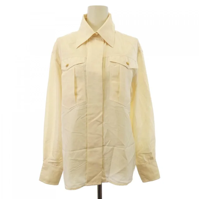 Chanel Vintage Shirt Beige in Beige Silk from The Reluxe