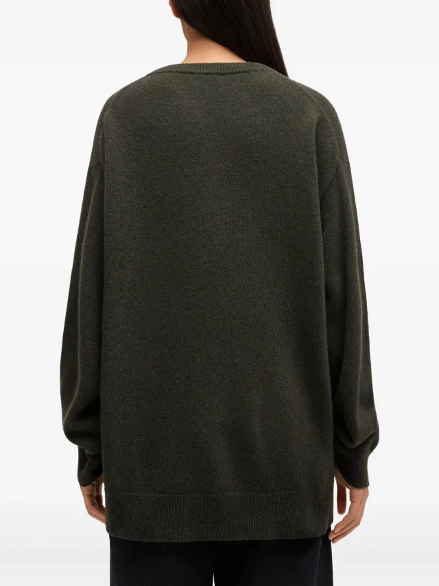 GANNI oversized graphic sweater in Green, photo 4 of 4 from FARFETCH