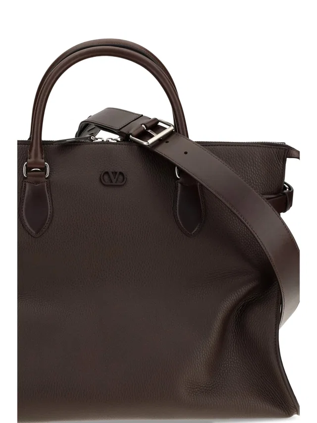 Valentino Garavani Antibes Top Handle Bag — Brown Calf Leather in Brown Calfskin from HEWI