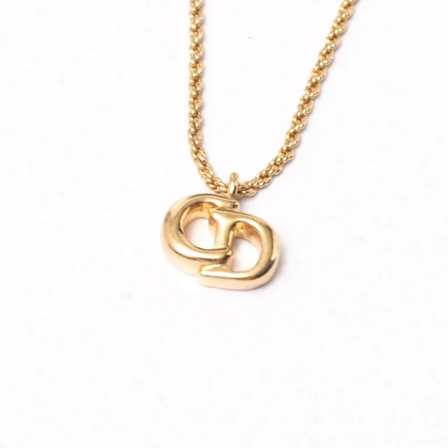 Dior Vintage Necklace CD Logo Rope Chain Gold in Gold from The Reluxe