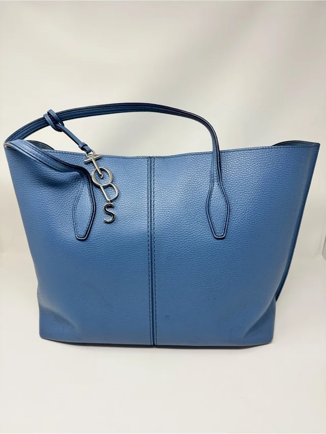 Tods Joy Leather Tote Shoulder Bag Blue Large in blue Leather from Poshmark