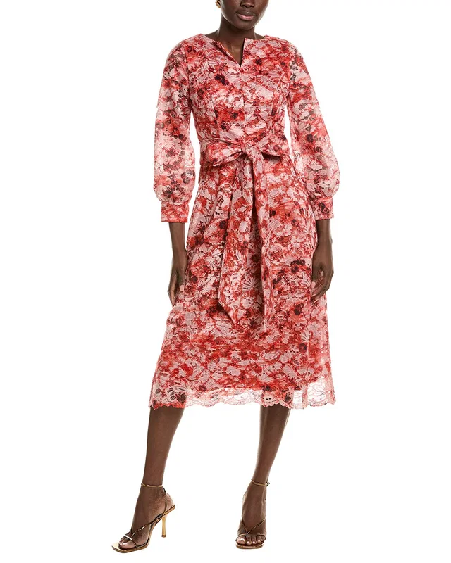 Rene Ruiz Abstract Lace Midi Dress, image 1 of 1 from Gilt