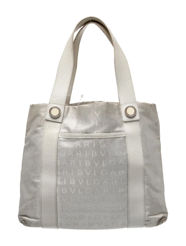 Bvlgari Canvas Logo Mania Vintage in silver|gray Canvas from The RealReal