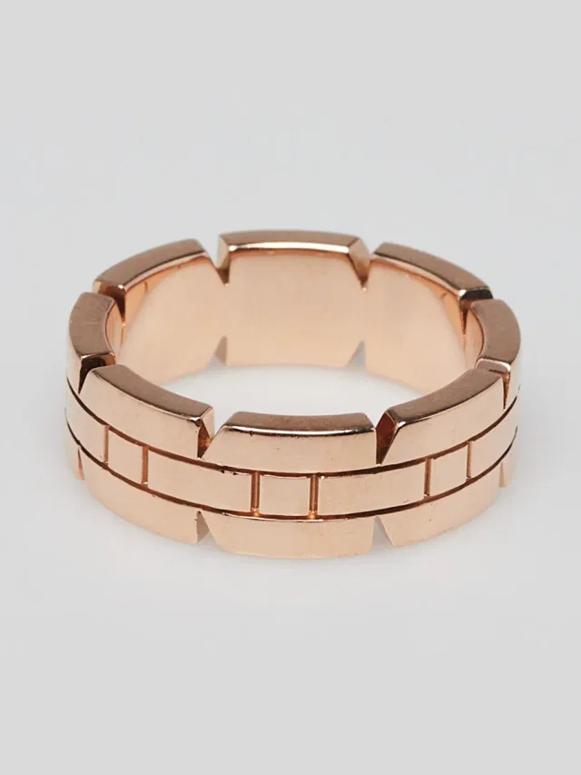 Cartier 18k Rose Gold Tank Francaise Ring Size 4.75/49 in Pink from Yoogis