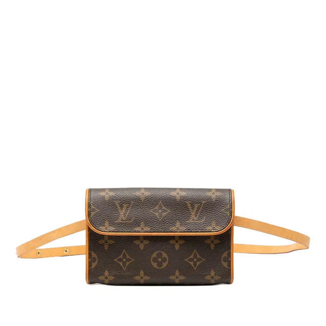 Brown Louis Vuitton Monogram Pochette Florentine Belt Bag in Brown Coated canvas from Designer Revival